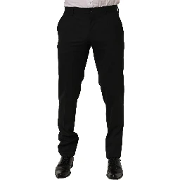 Black Wool Skinny Leg Dress Men Trouser Pants