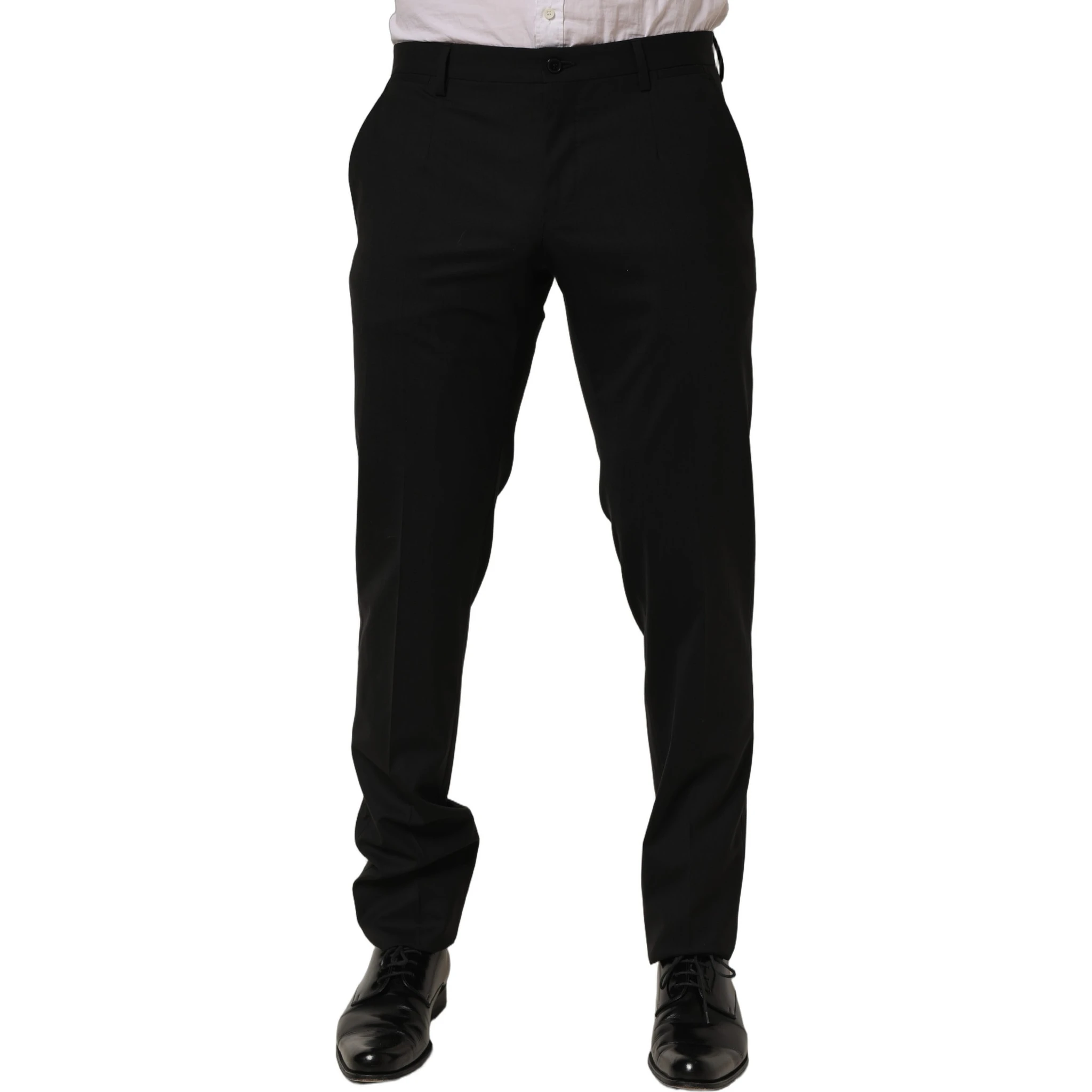 Black Wool Skinny Leg Dress Men Trouser Pants