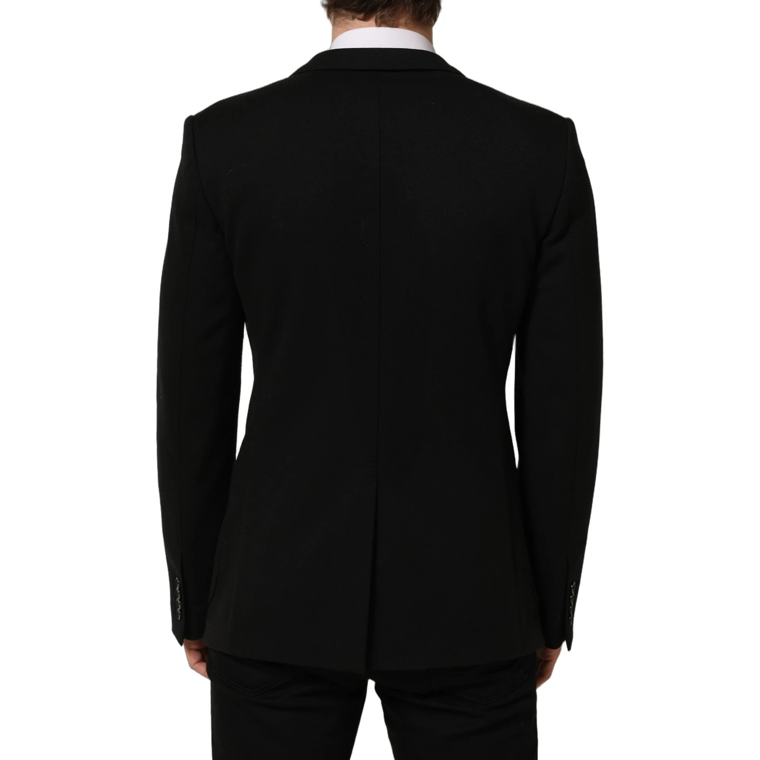 Black Logo Crest SingleBreasted Coat Blazer