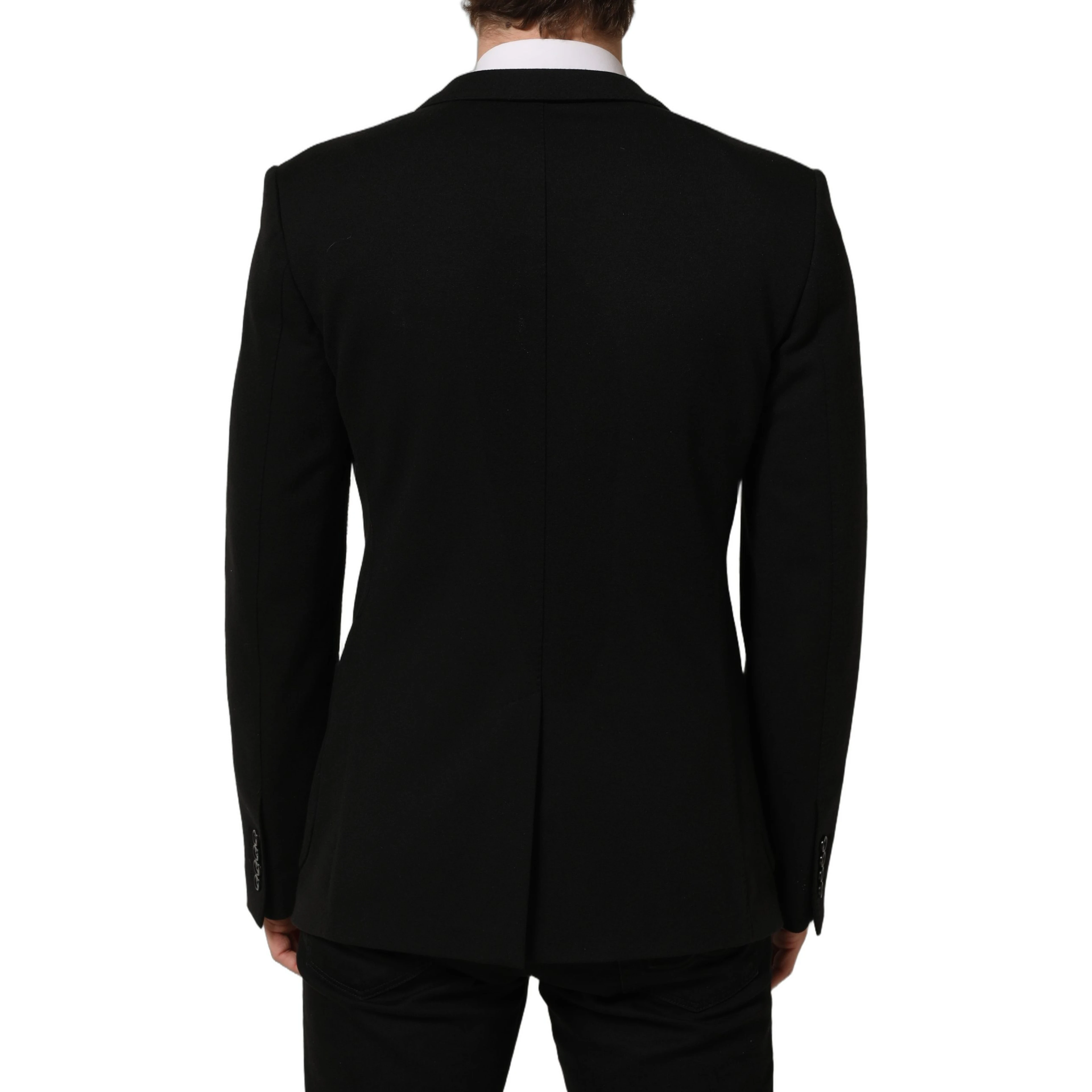 Black Logo Crest SingleBreasted Coat Blazer