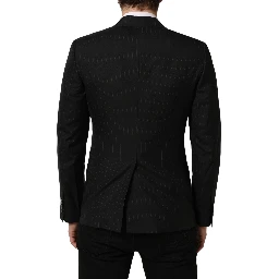 Black Stripes Wool Single Breasted Blazer