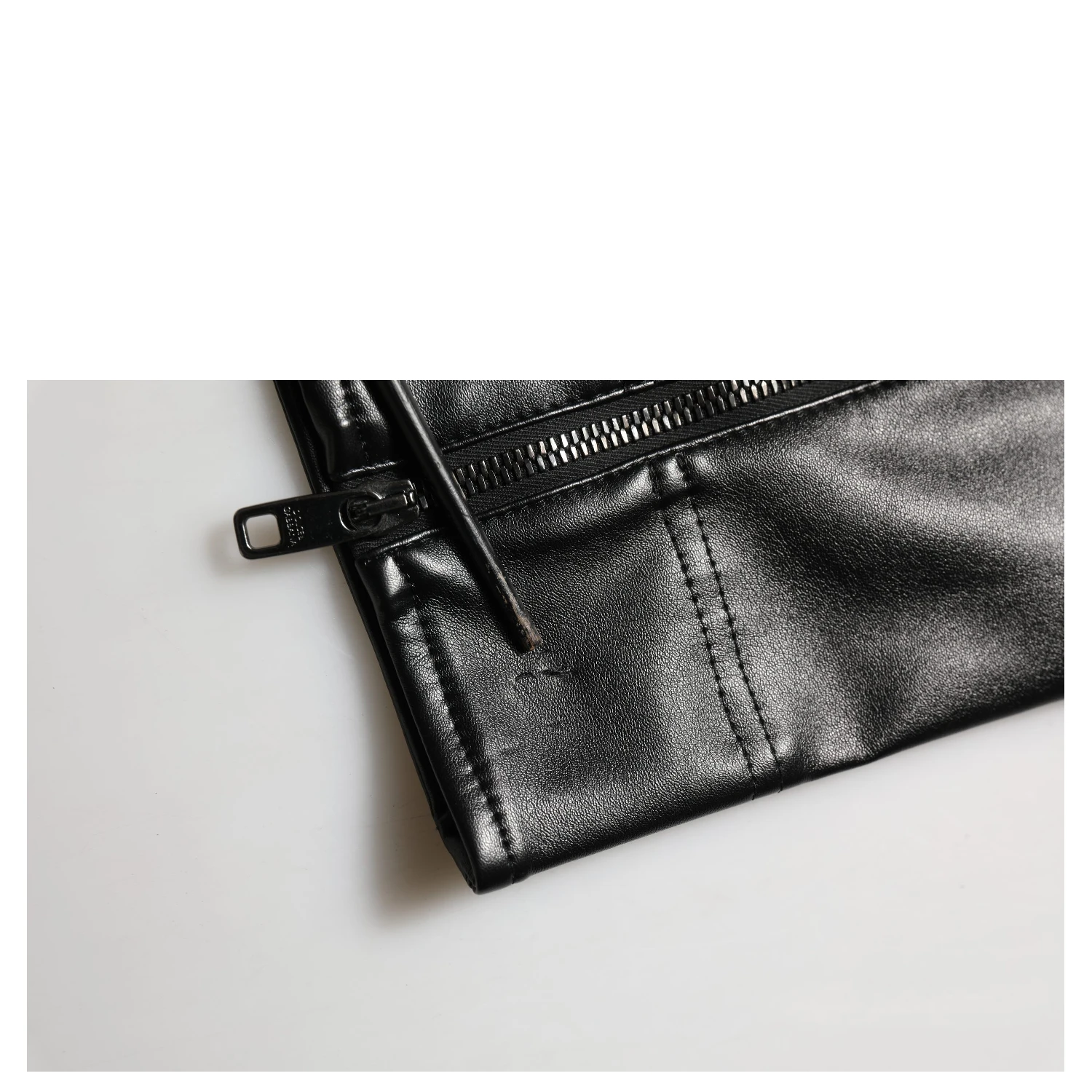 Black PU Leather Zipper Men Trouser Pants