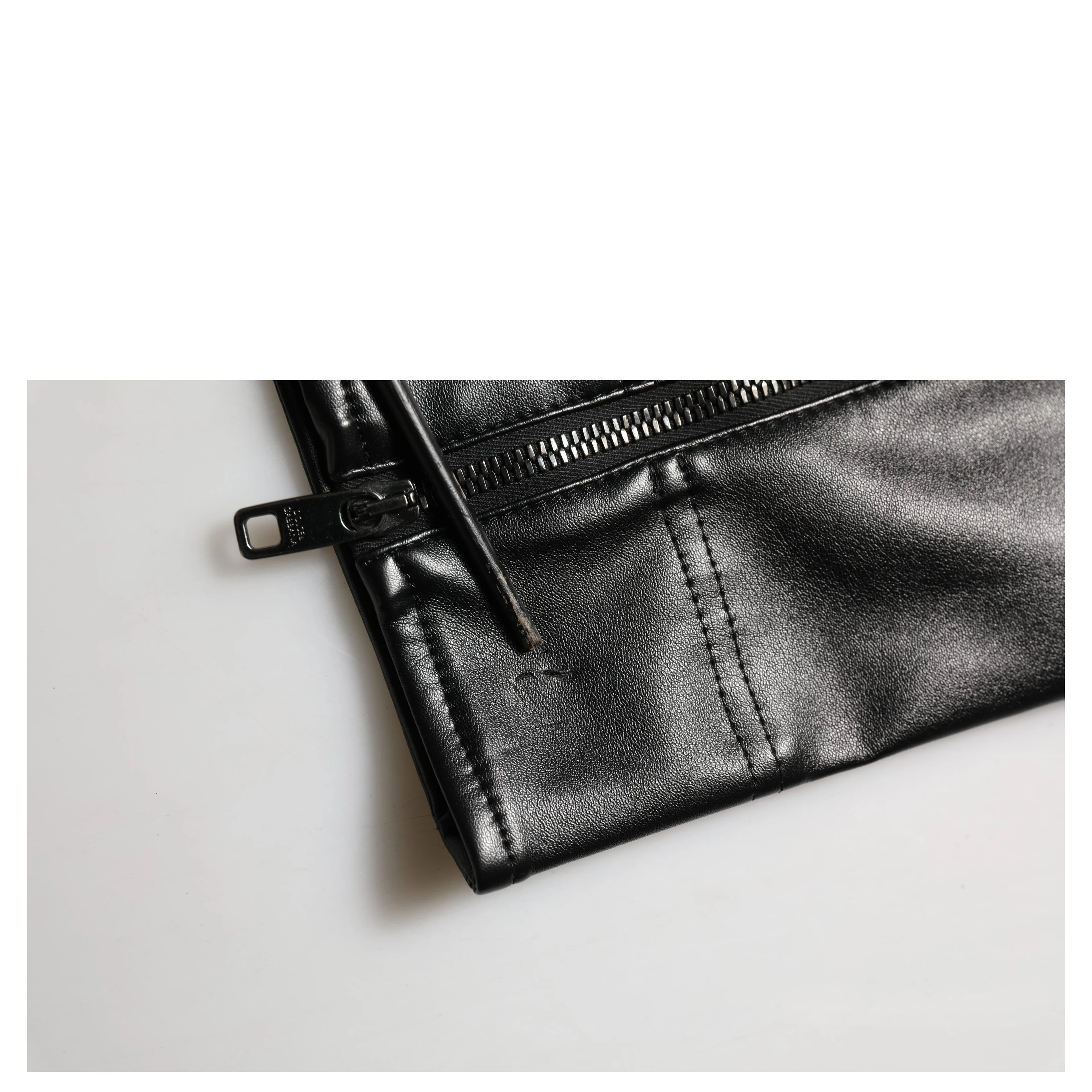 Black PU Leather Zipper Men Trouser Pants
