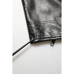 Black PU Leather Zipper Men Trouser Pants