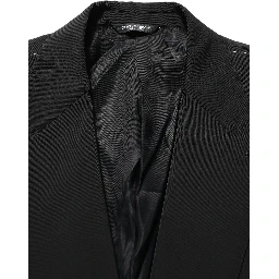 Black Single Breasted One Button Coat Blazer