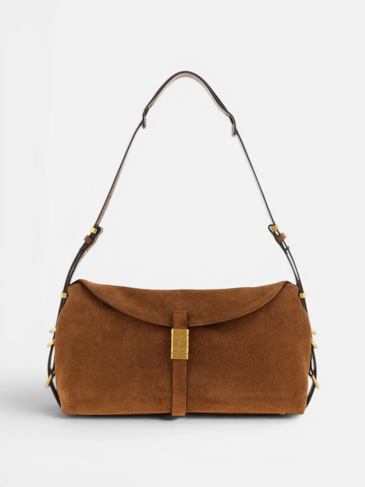 PINKO SADDLE CLASS. SUED purse