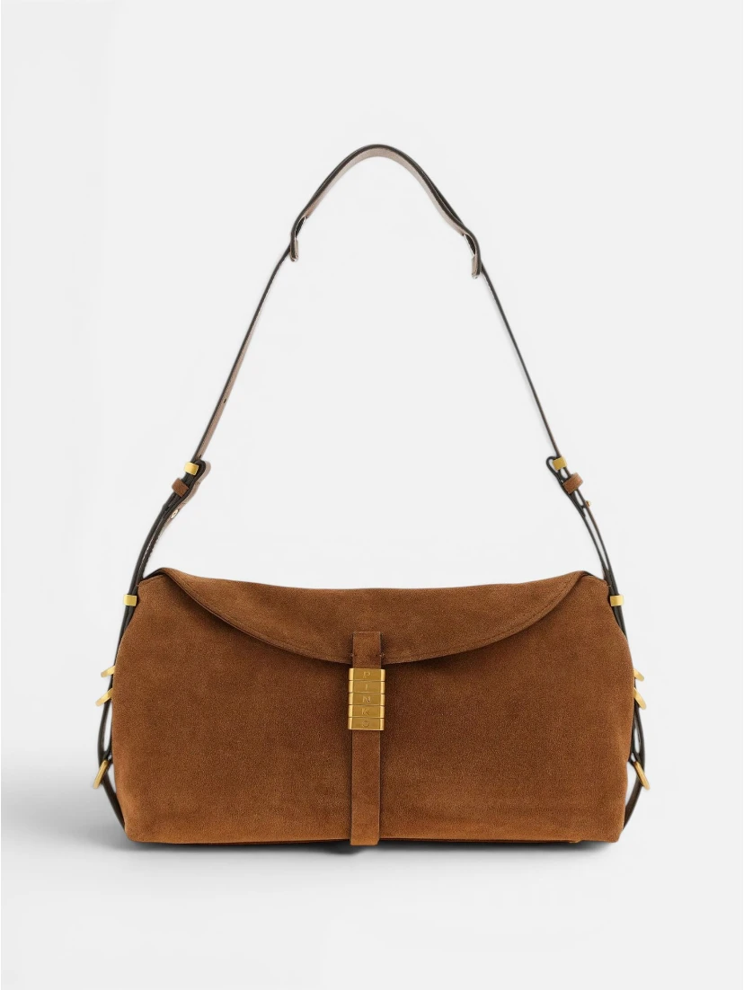PINKO SADDLE CLASS. SUED purse