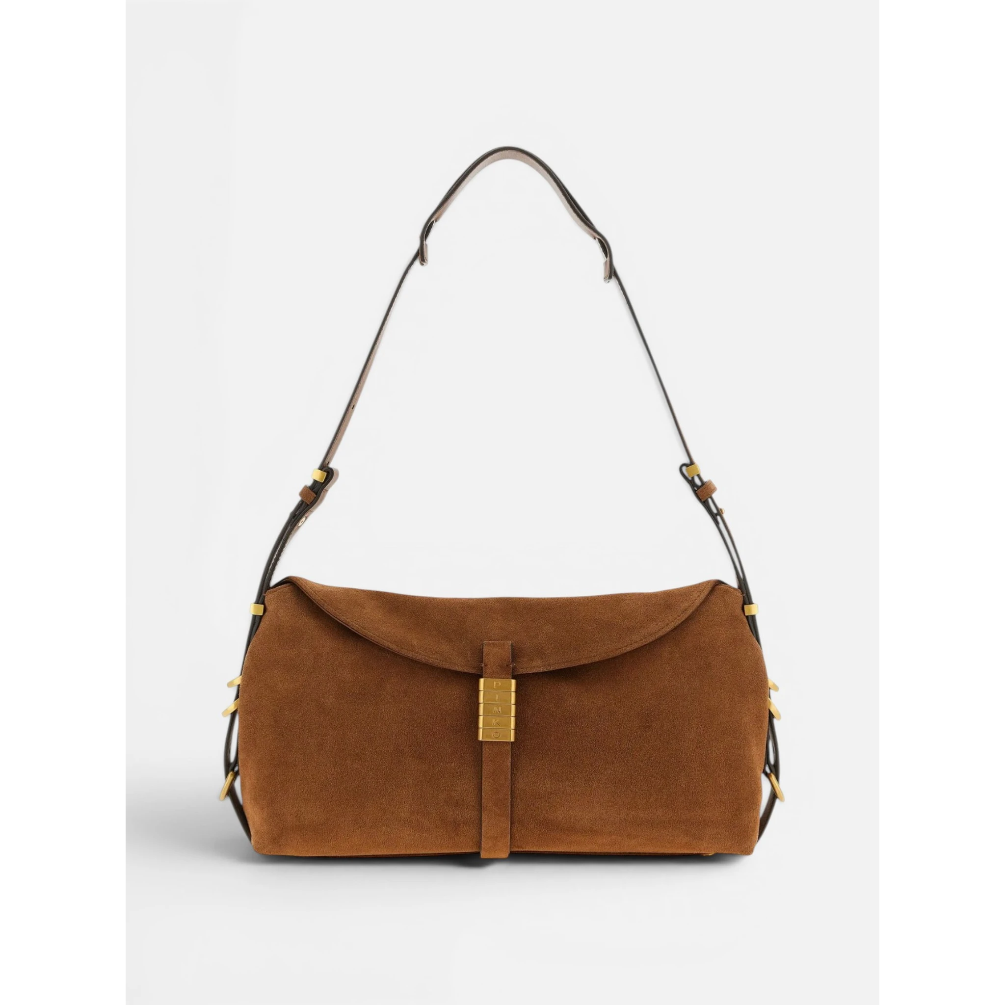 PINKO SADDLE CLASS. SUED purse