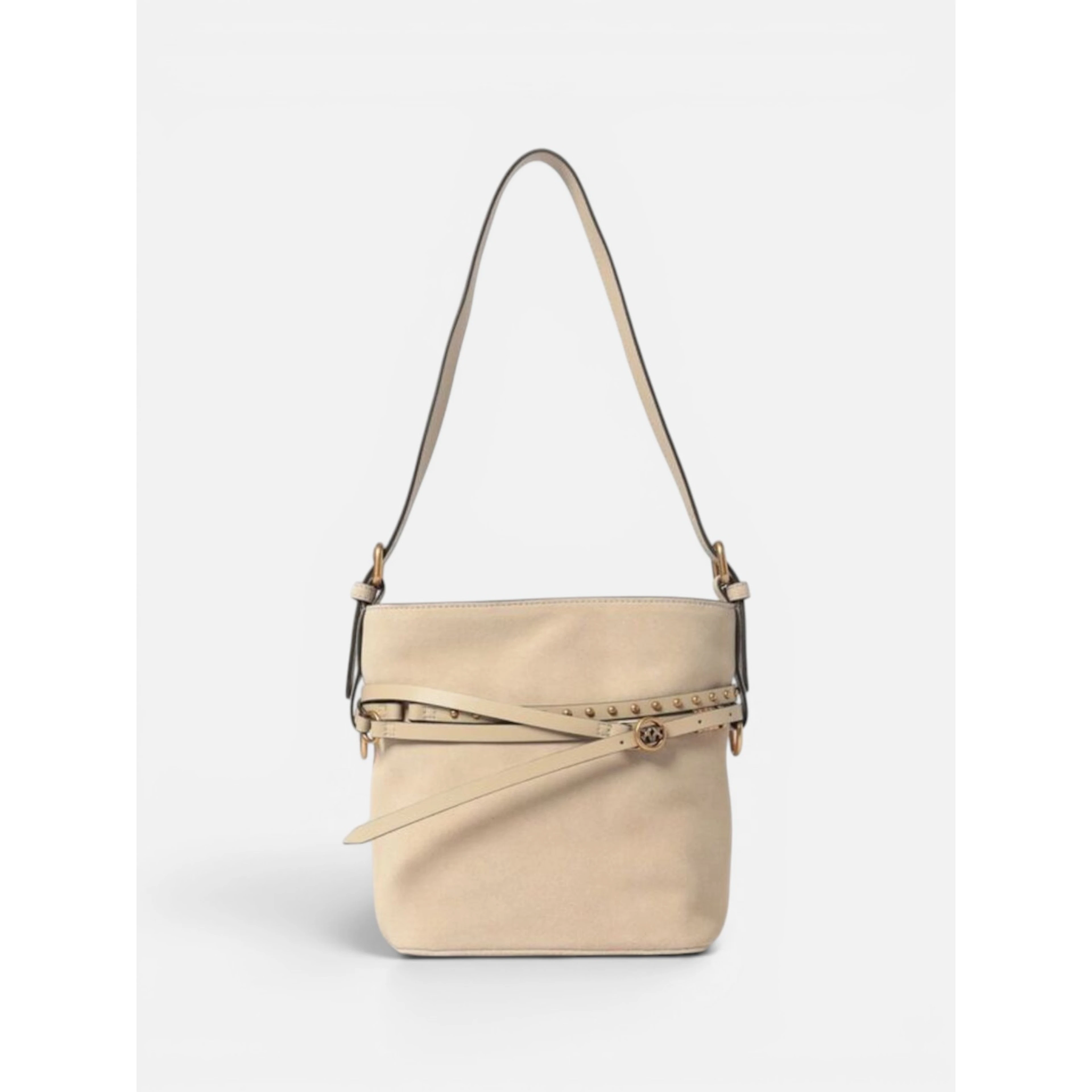 PINKO BUCKET BELT MINI SUEDE handbag