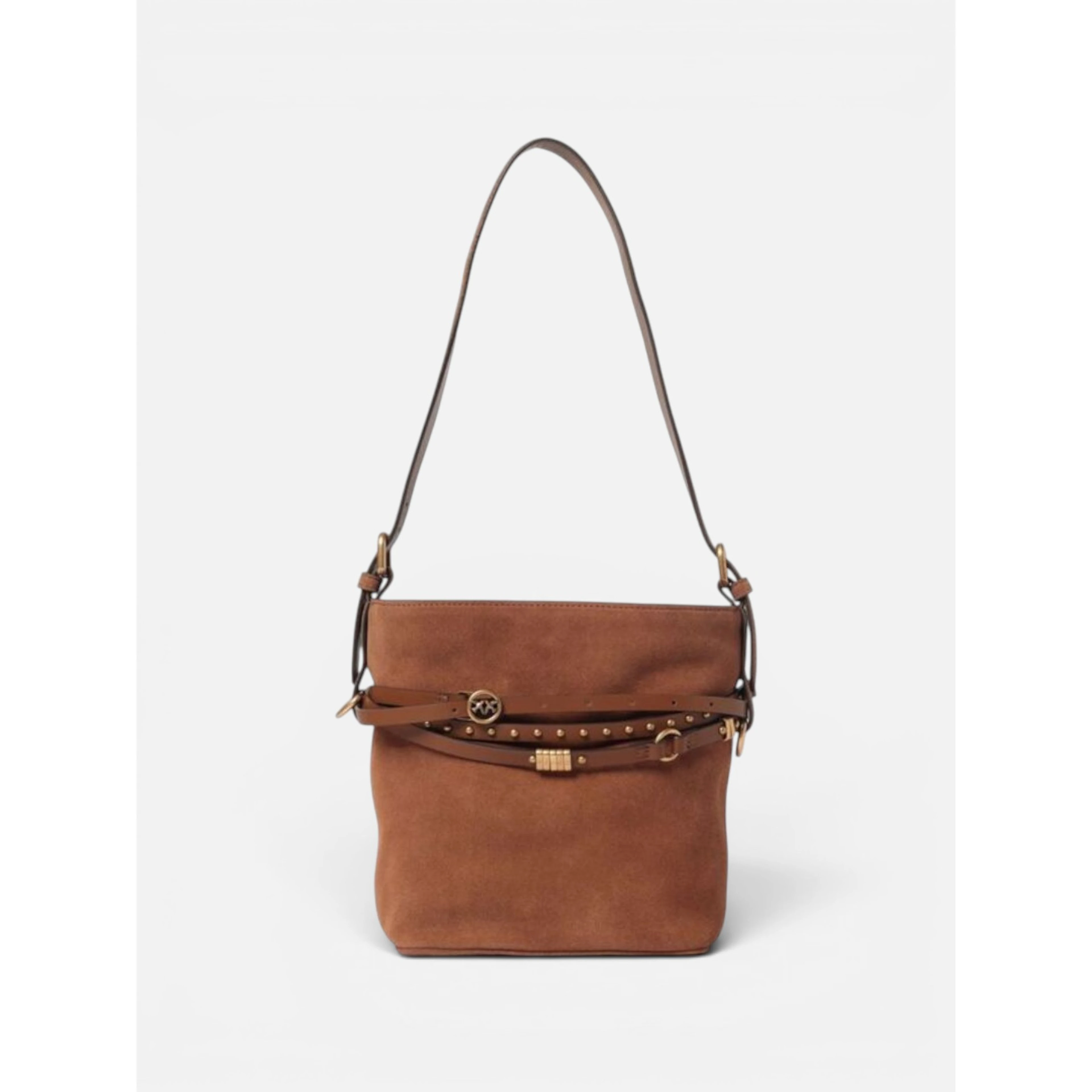 PINKO BUCKET BELT MINI SUEDE handbag