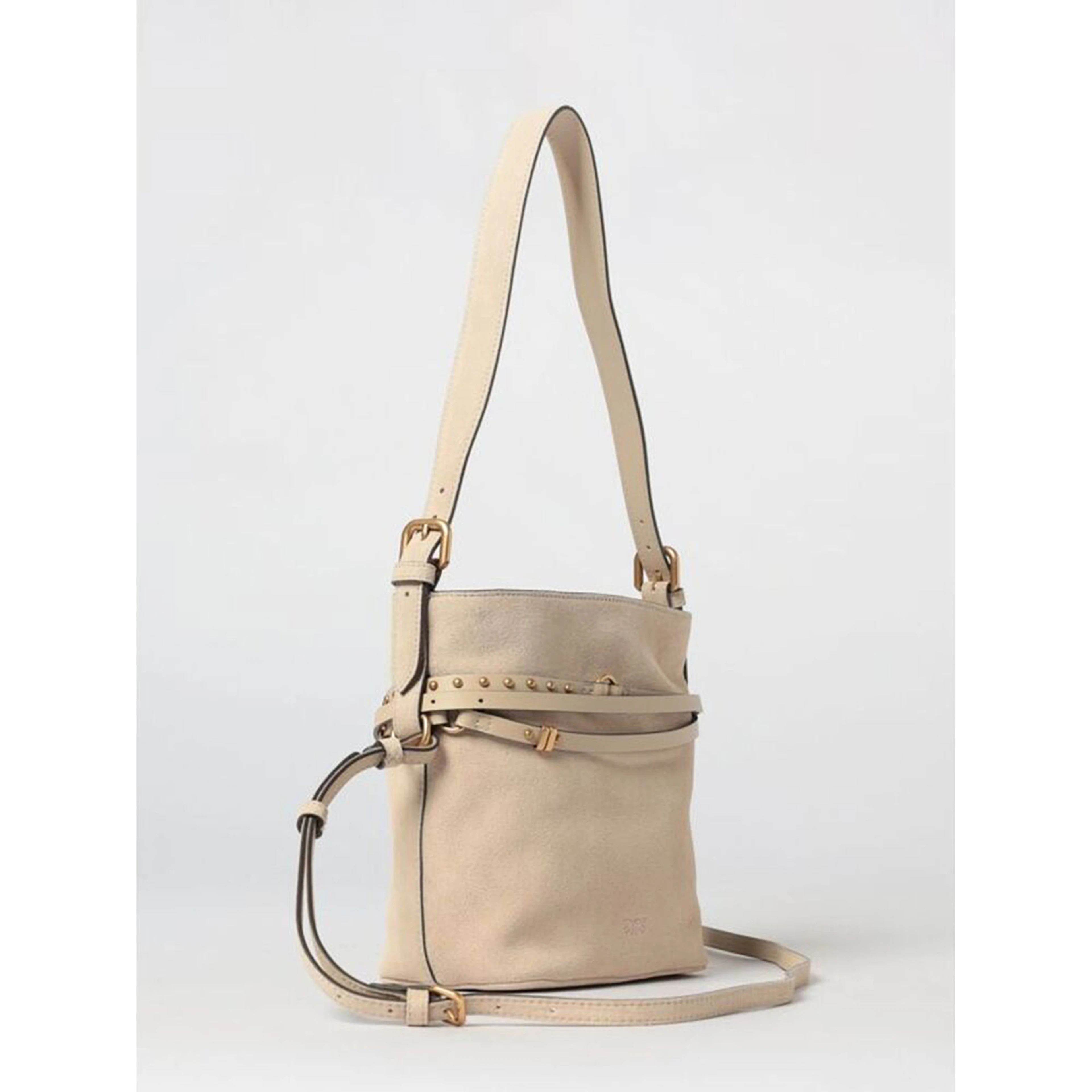 PINKO BUCKET BELT MINI SUEDE handbag