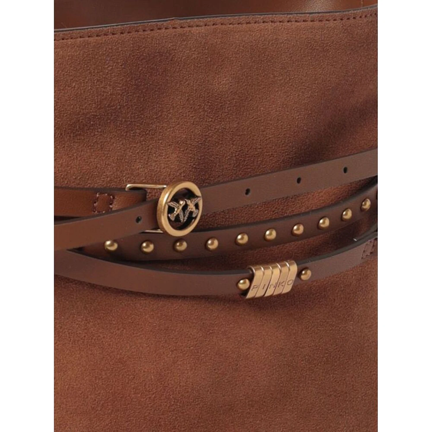 PINKO BUCKET BELT MINI SUEDE handbag