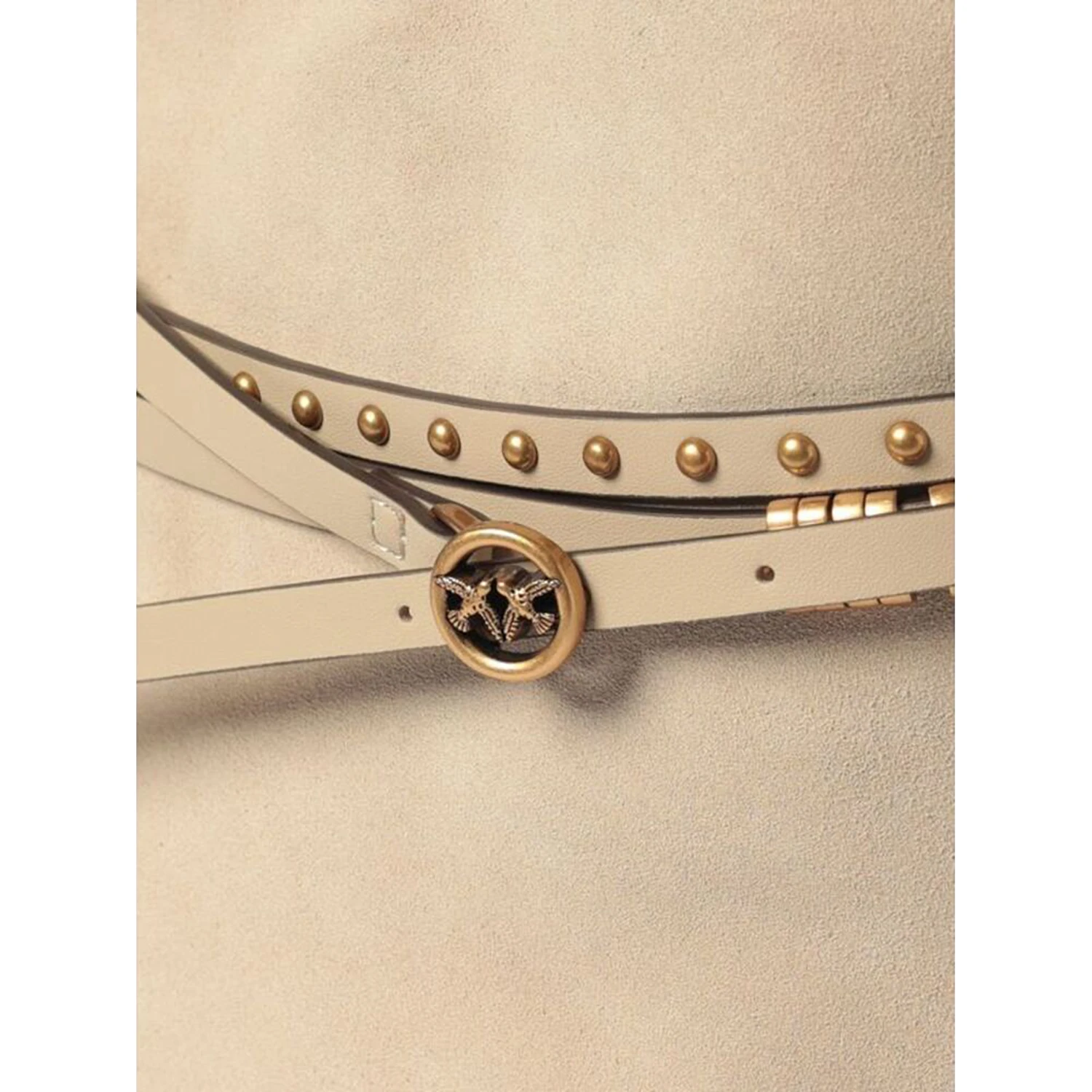 PINKO BUCKET BELT MINI SUEDE handbag