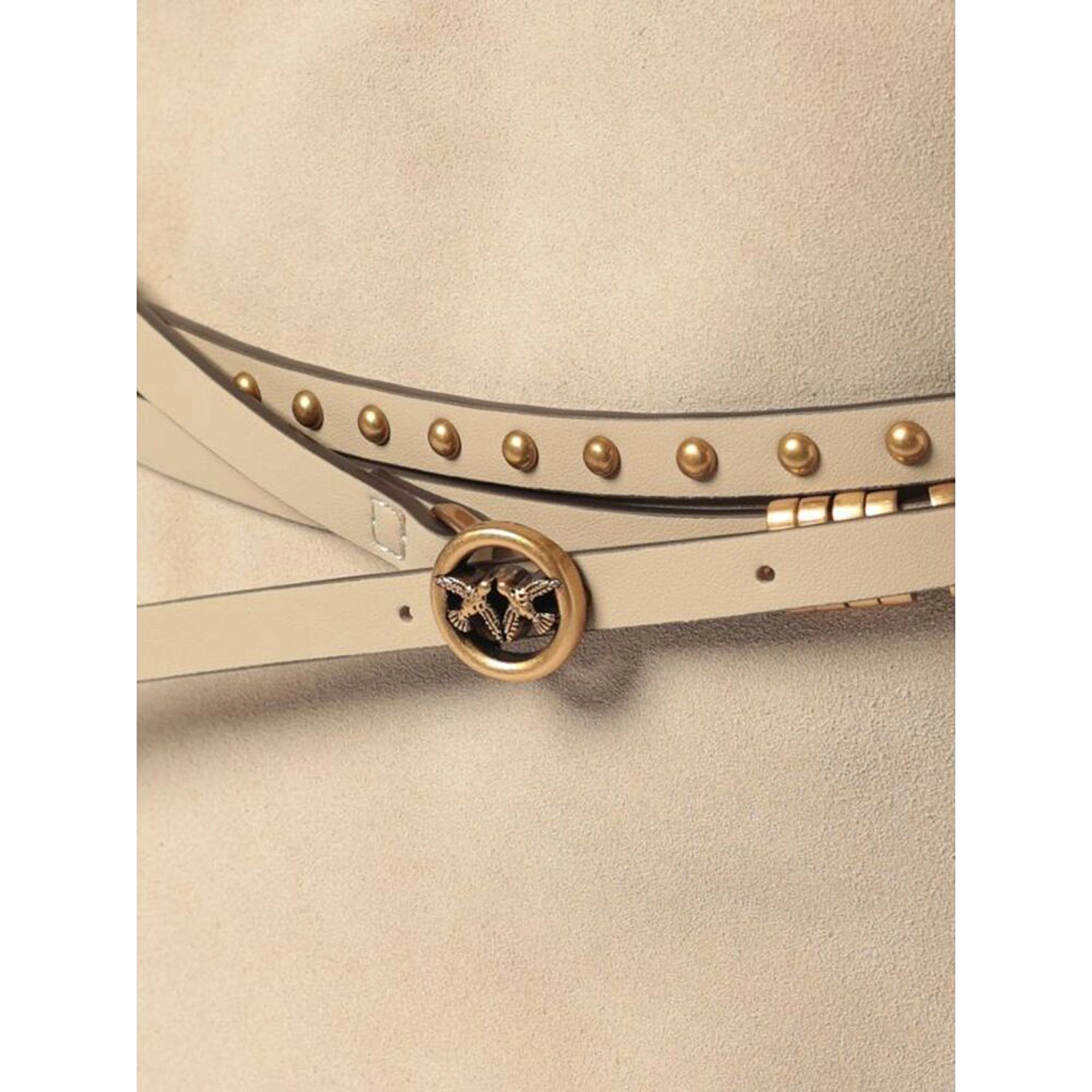 PINKO BUCKET BELT MINI SUEDE handbag