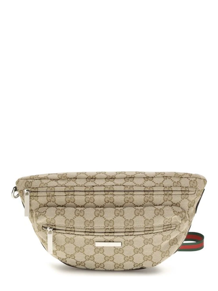 Beige Fabric Shoulder Bag