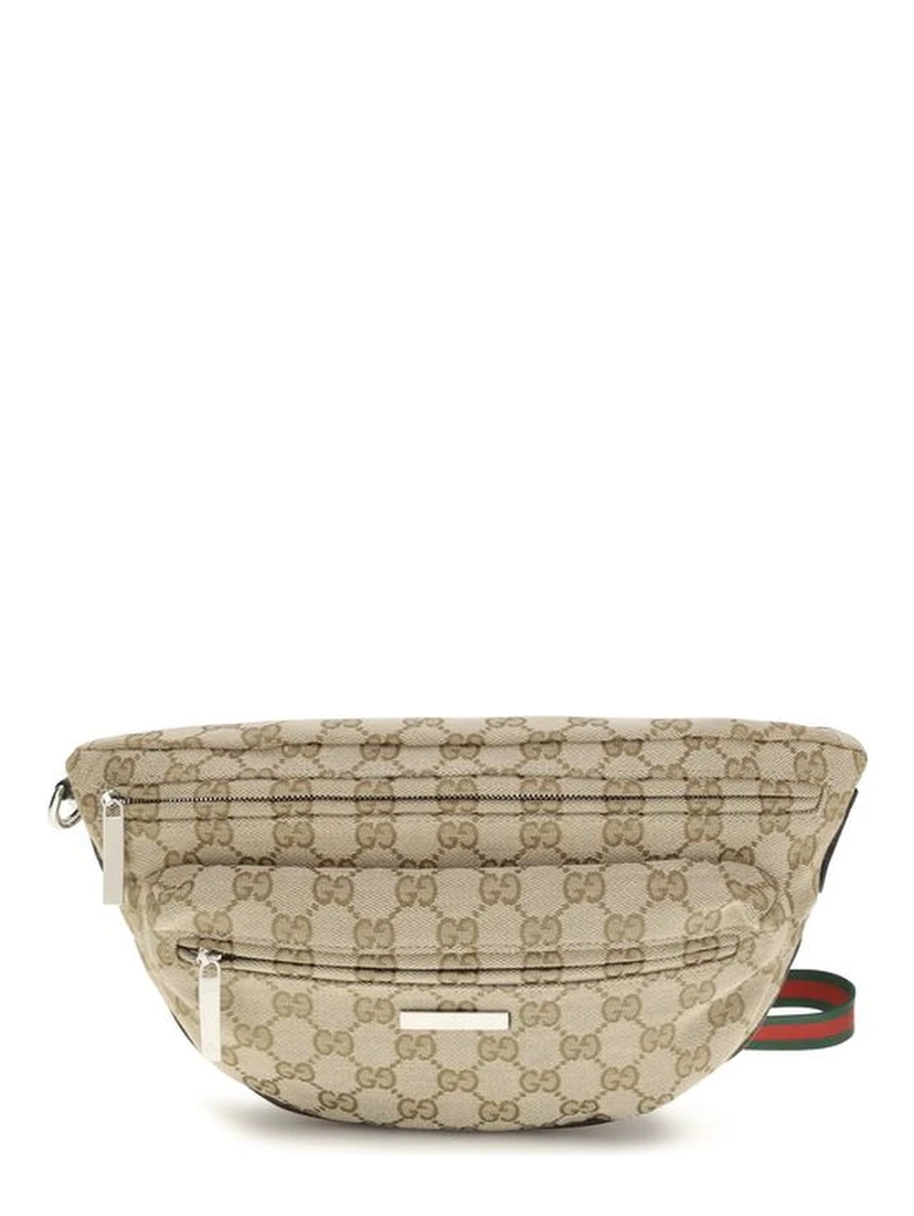 Beige Fabric Shoulder Bag
