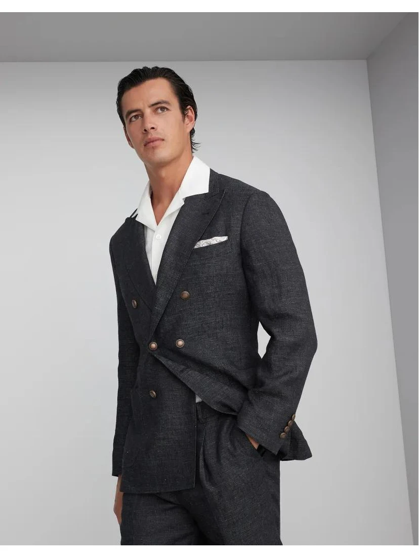Black Linen Blazer