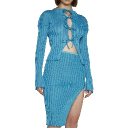 Blue Cotton Cardigan