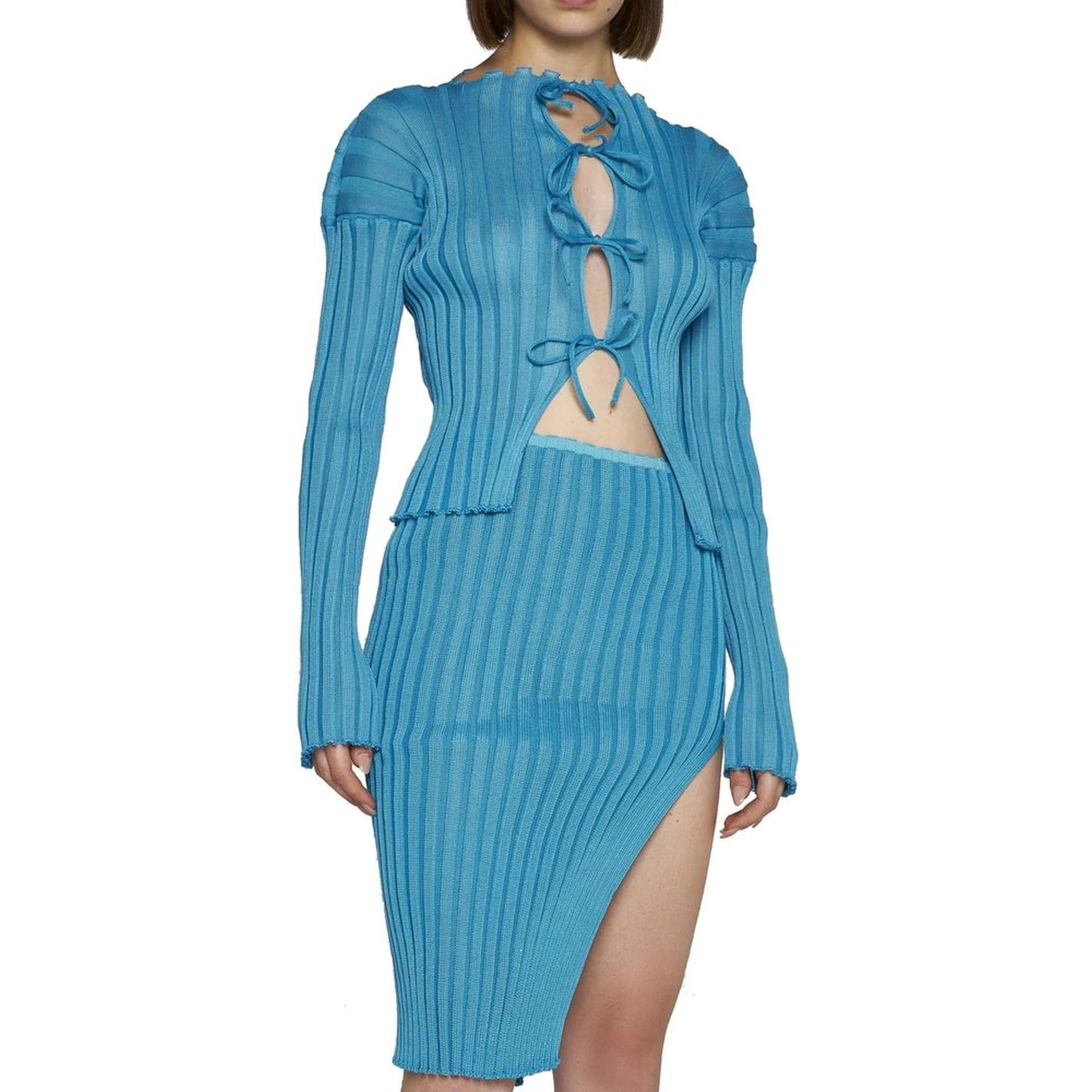 Blue Cotton Cardigan