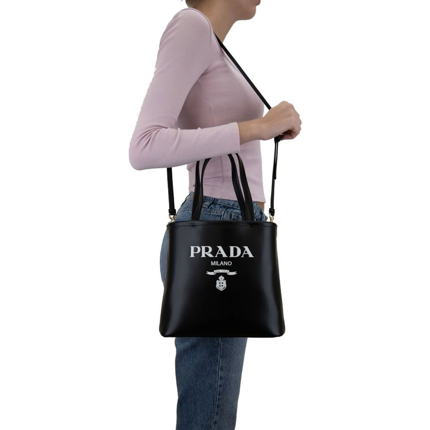 Black Calfskin Tote Bag