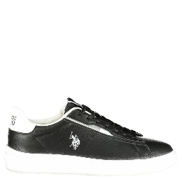 Black Polyester Men's Sneaker