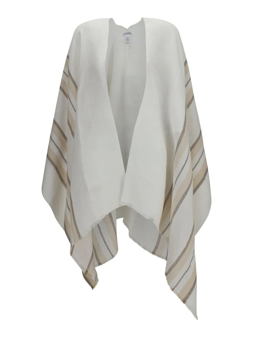 Beige Linen Poncho