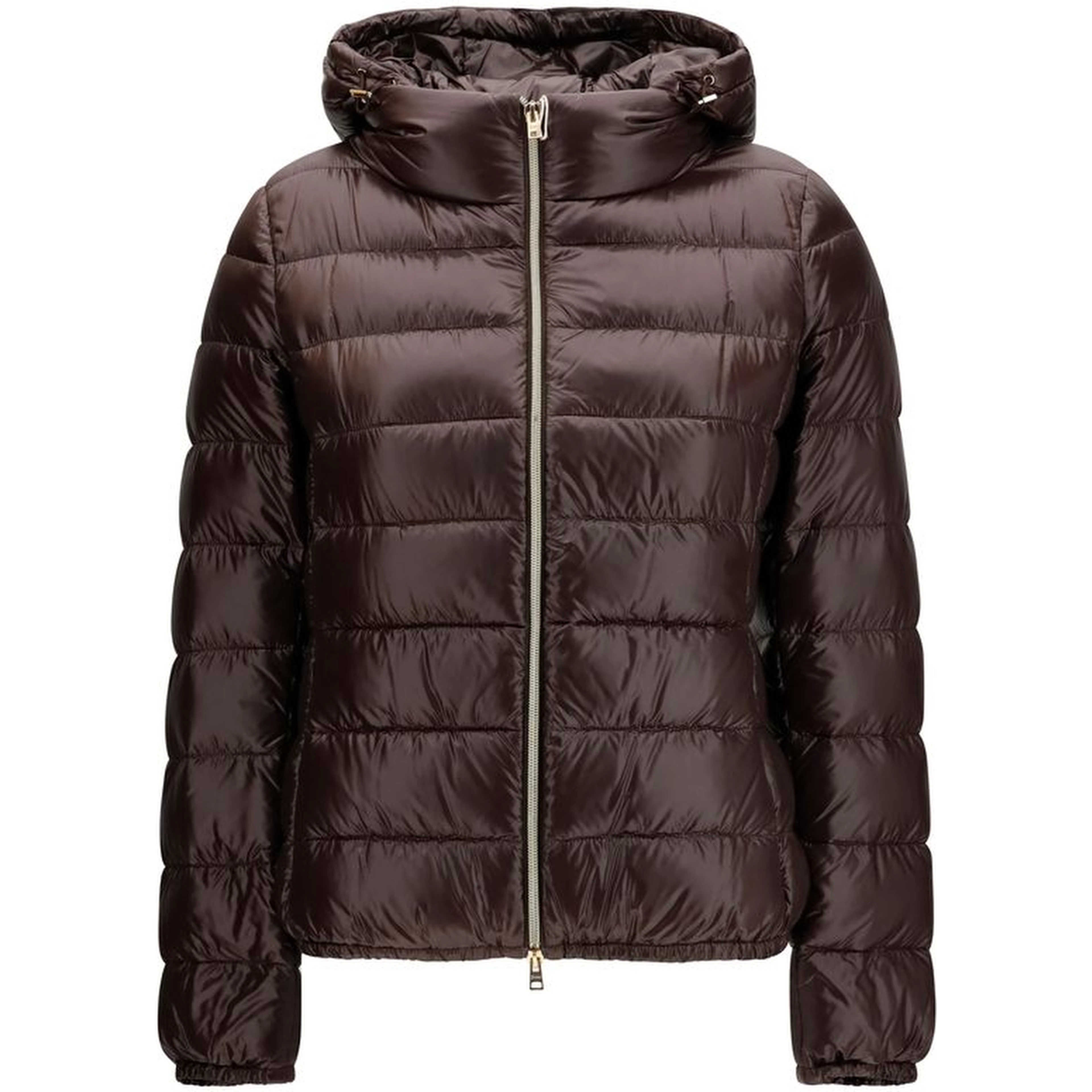 Brown Polyamide Full-Length Jacket