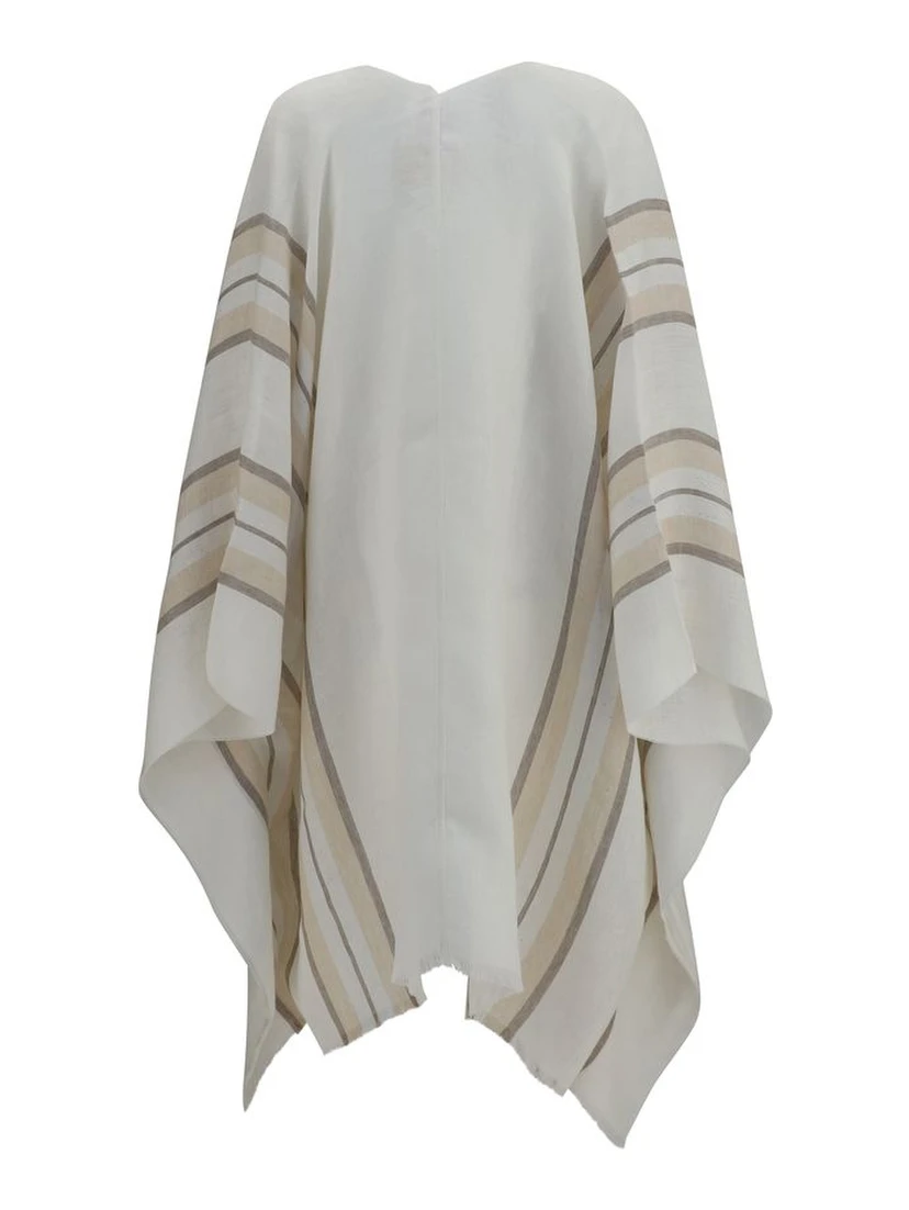 Beige Linen Poncho