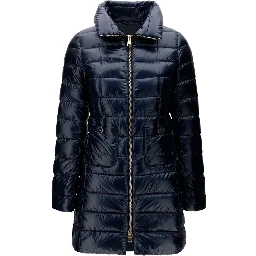 Blue Polyamide Full-Length Jacket