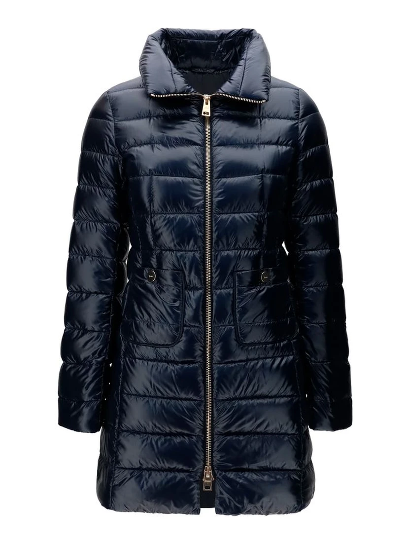 Blue Polyamide Full-Length Jacket