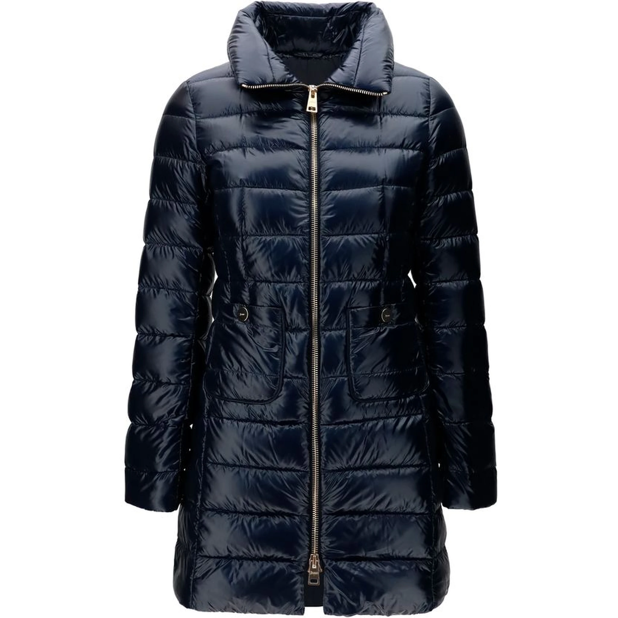 Blue Polyamide Full-Length Jacket
