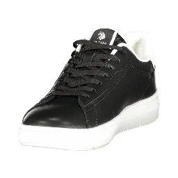 Black Polyester Men's Sneaker