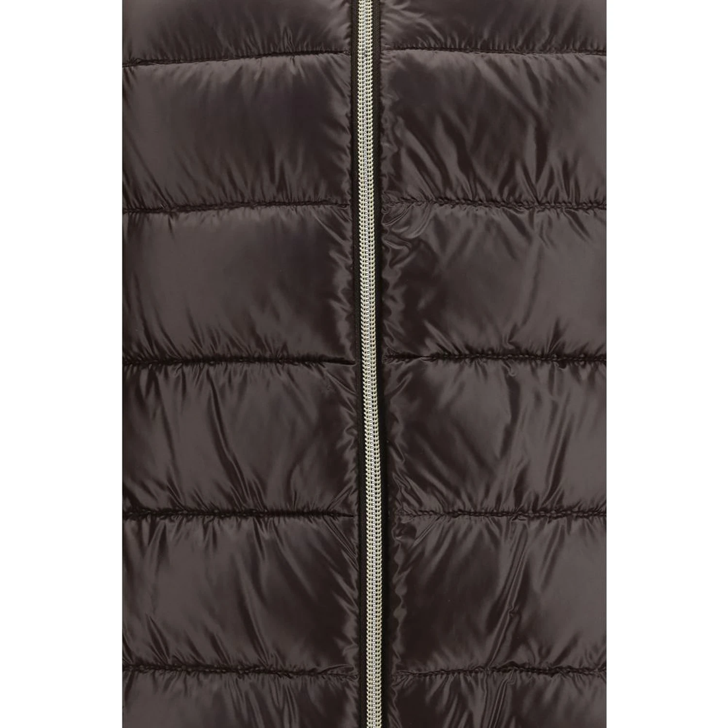 Brown Polyamide Full-Length Jacket