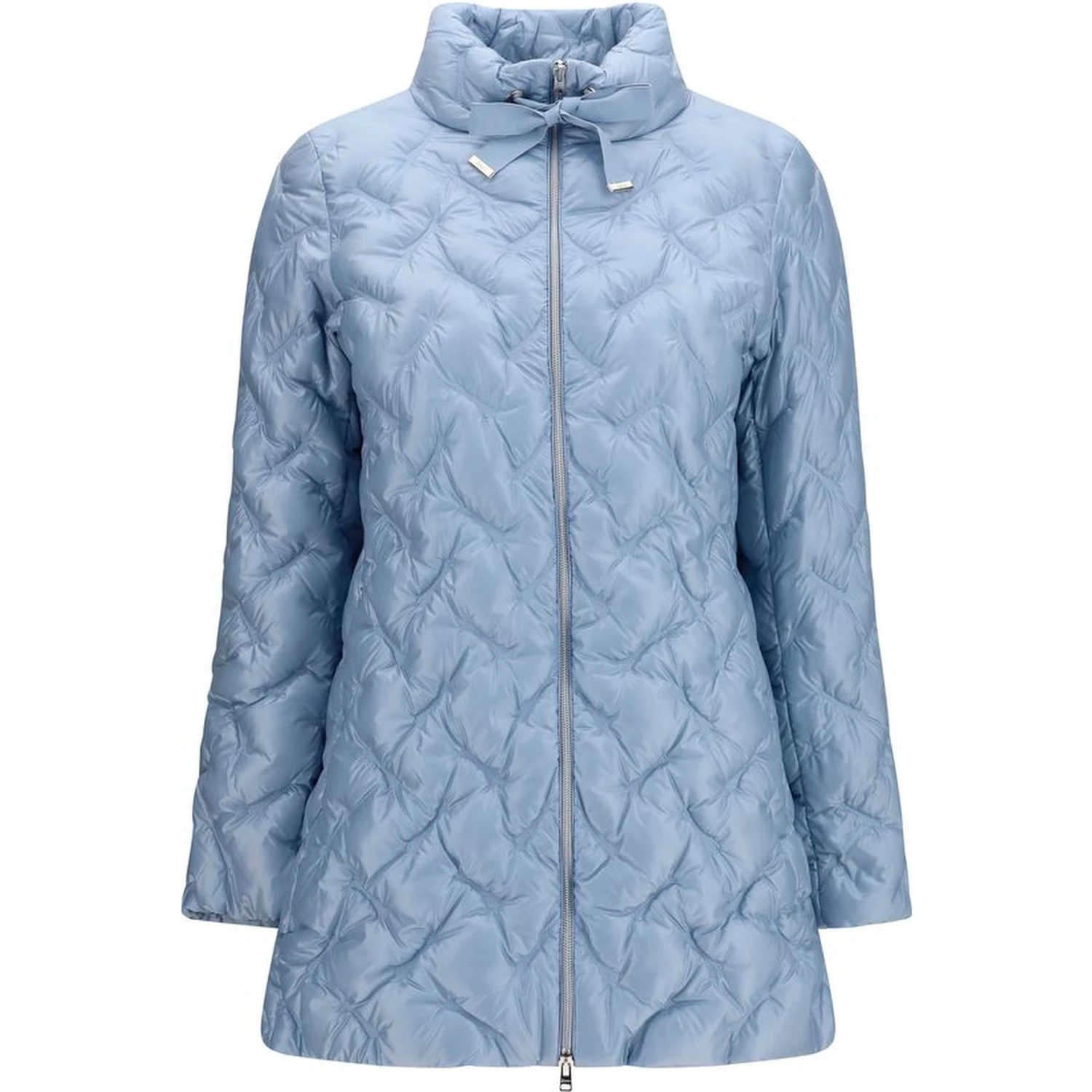 Blue Polyester Full-Length Jacket