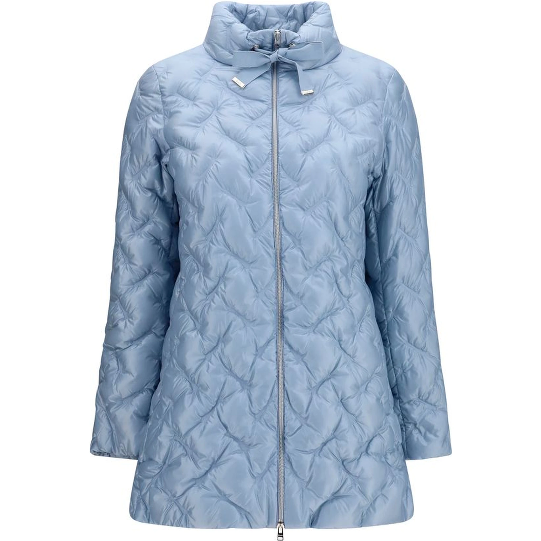 Blue Polyester Full-Length Jacket