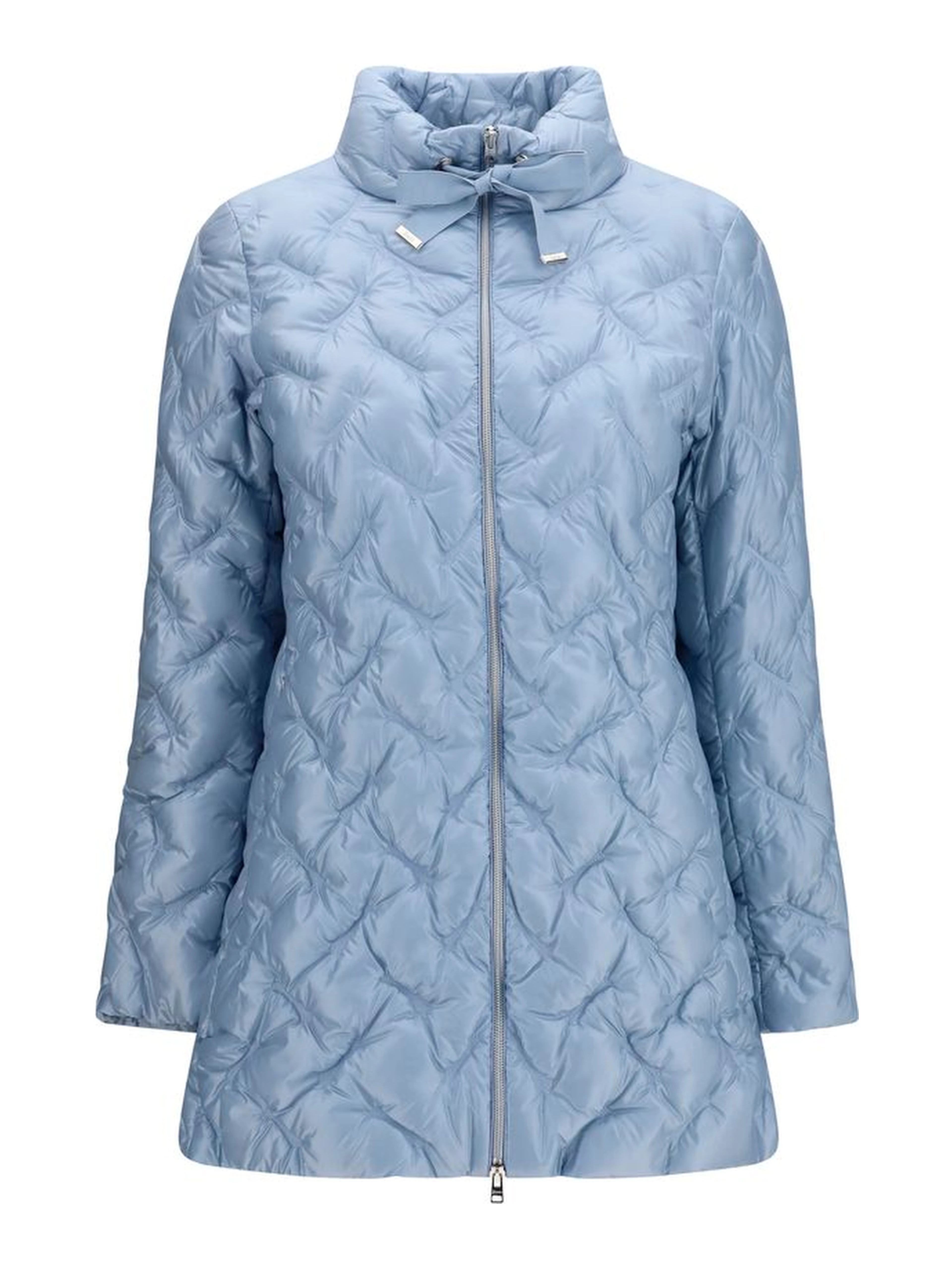 Blue Polyester Full-Length Jacket