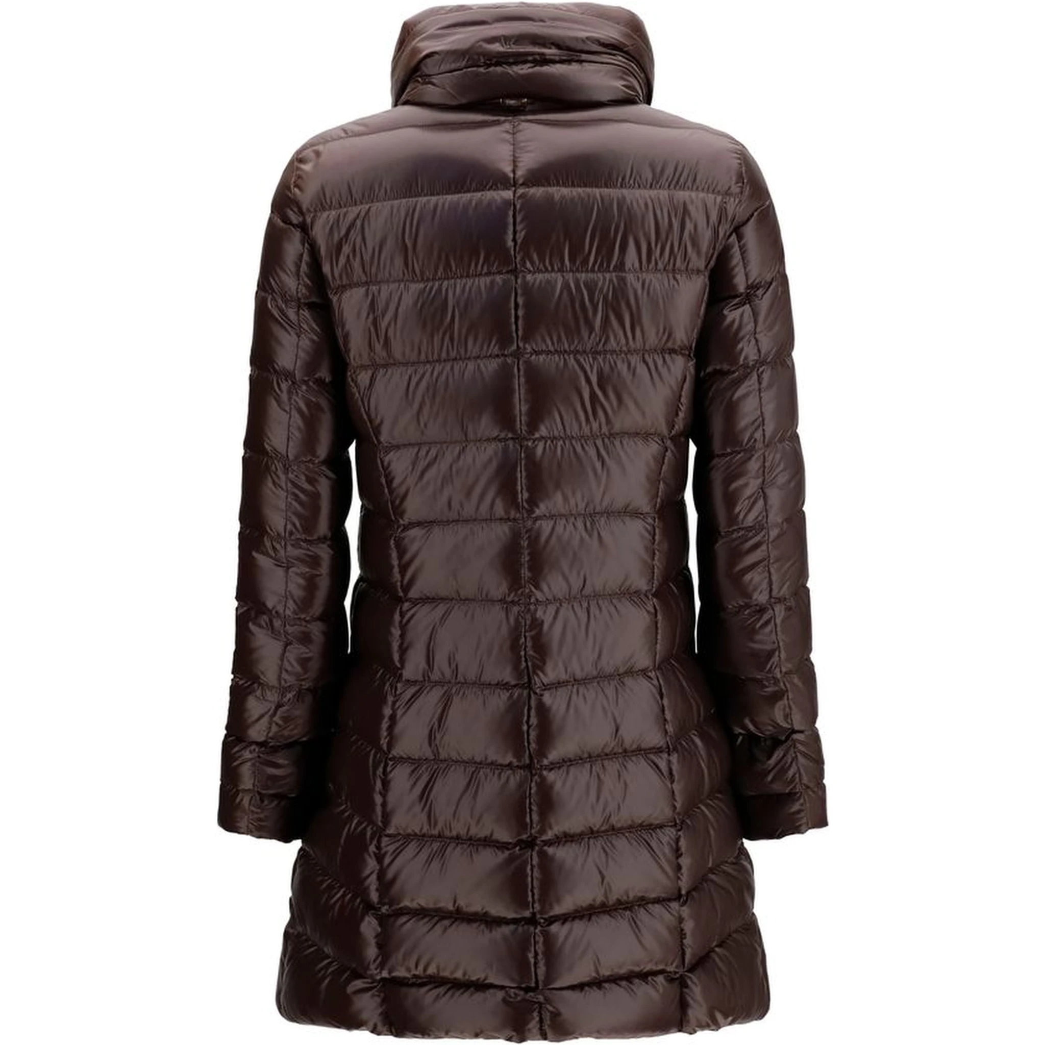 Brown Polyamide Full-Length Jacket