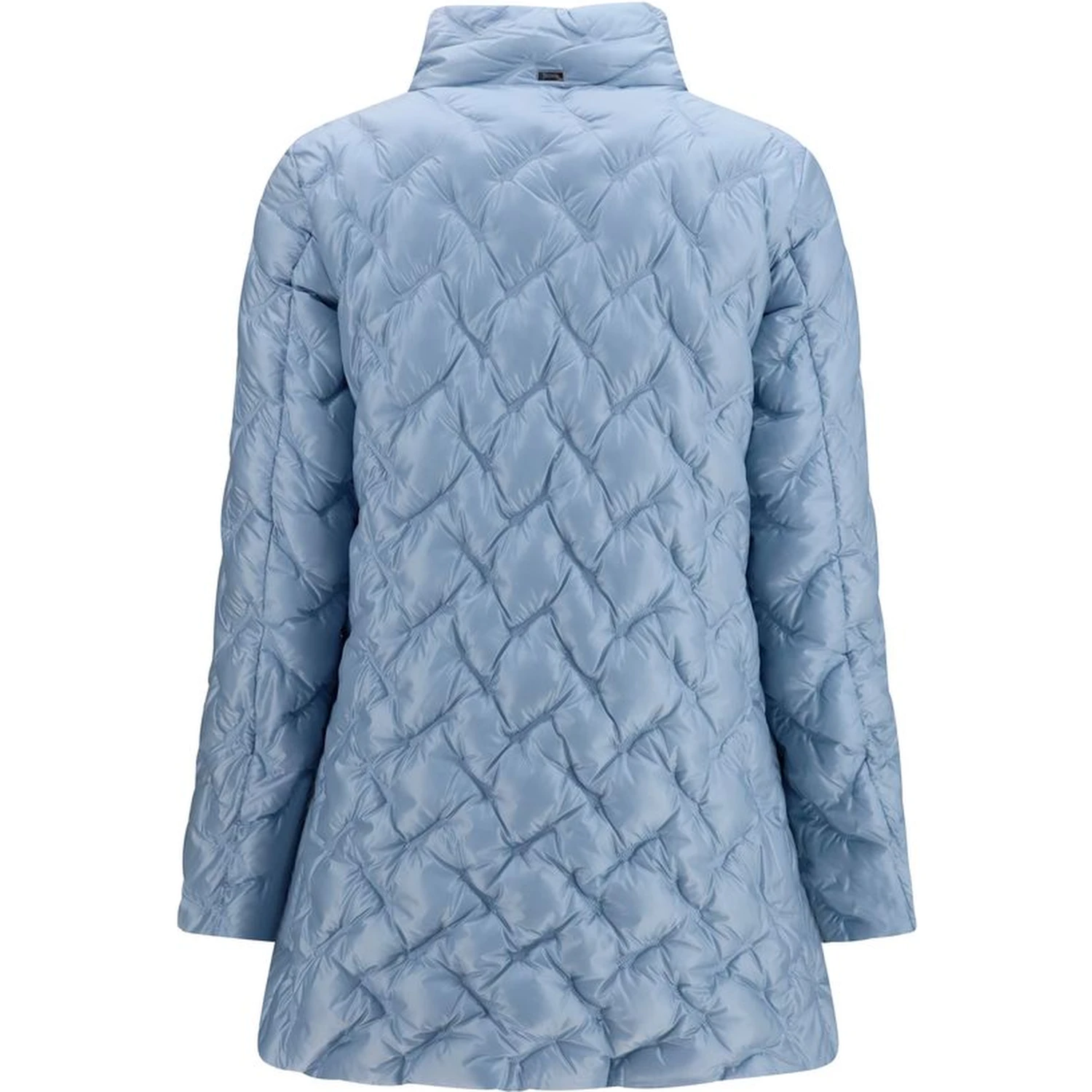 Blue Polyester Full-Length Jacket