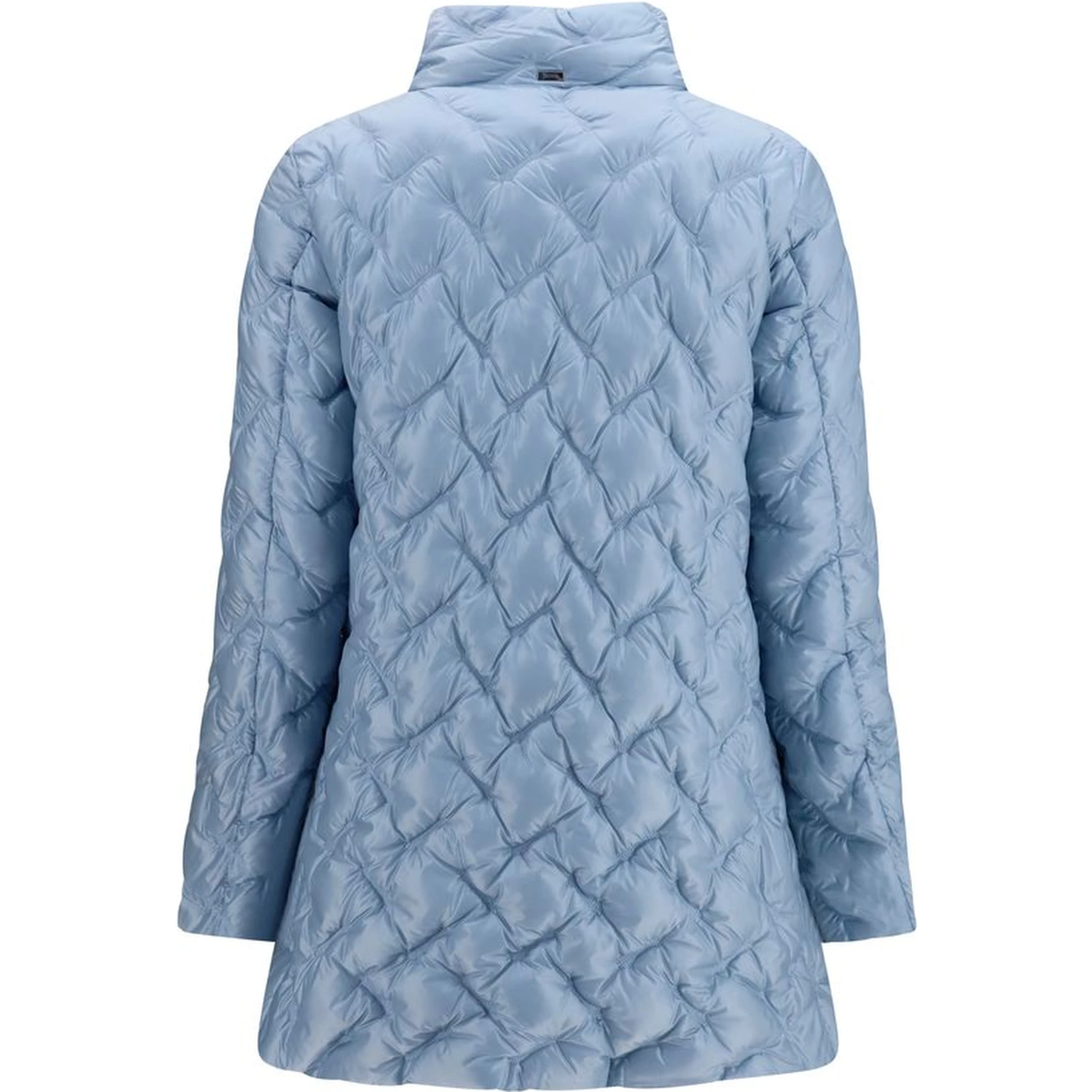 Blue Polyester Full-Length Jacket