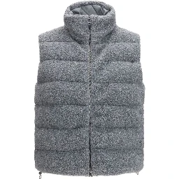 Gray Polyester Sleeveless Jacket