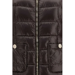 Brown Polyamide Full-Length Jacket