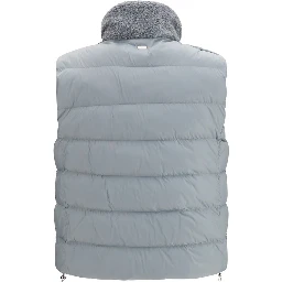 Gray Polyester Sleeveless Jacket