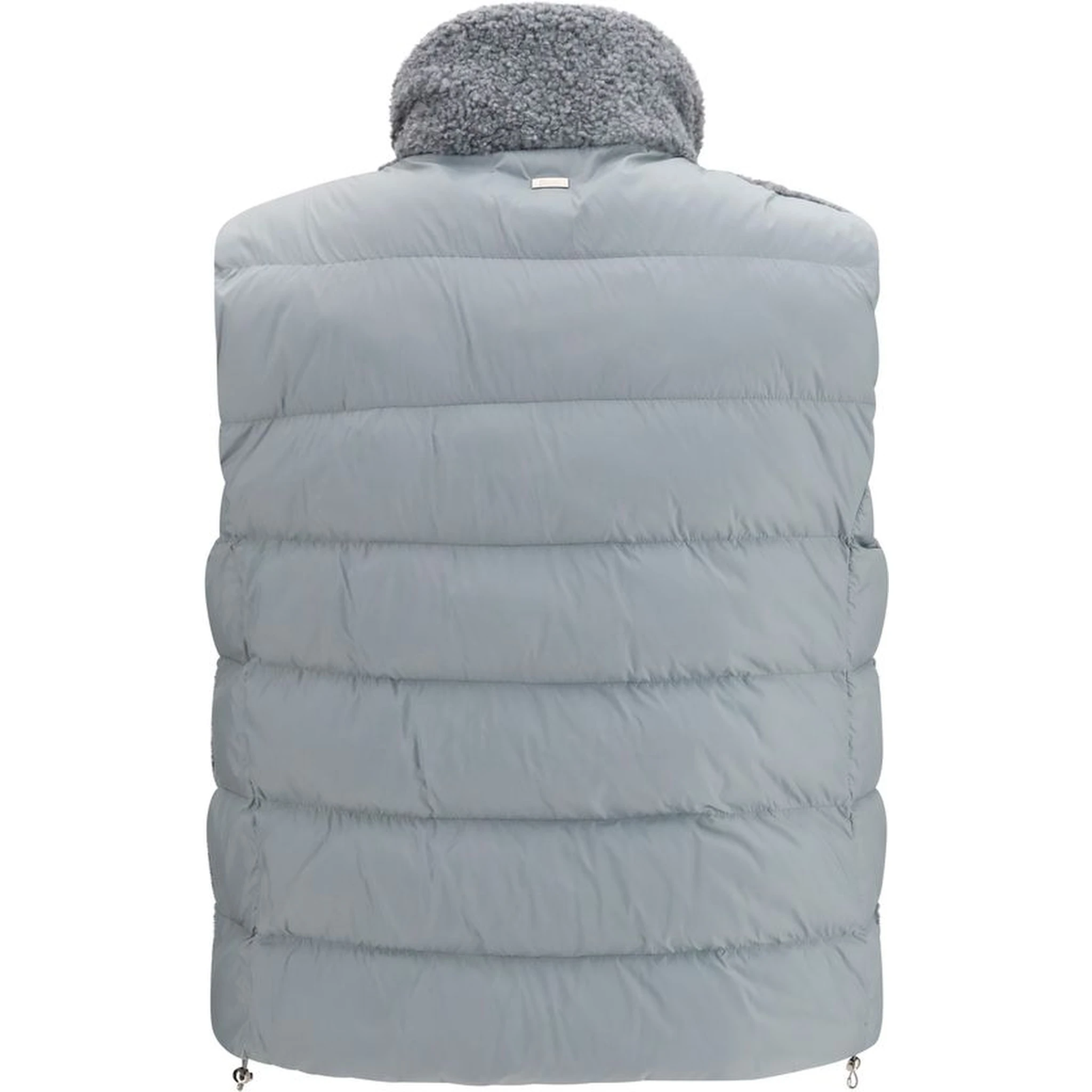 Gray Polyester Sleeveless Jacket