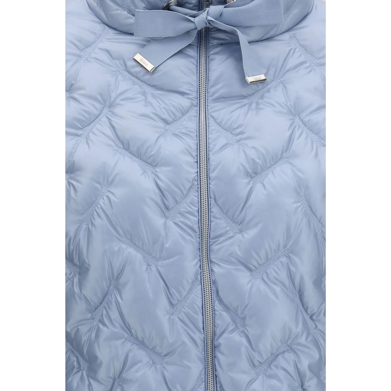 Blue Polyester Full-Length Jacket