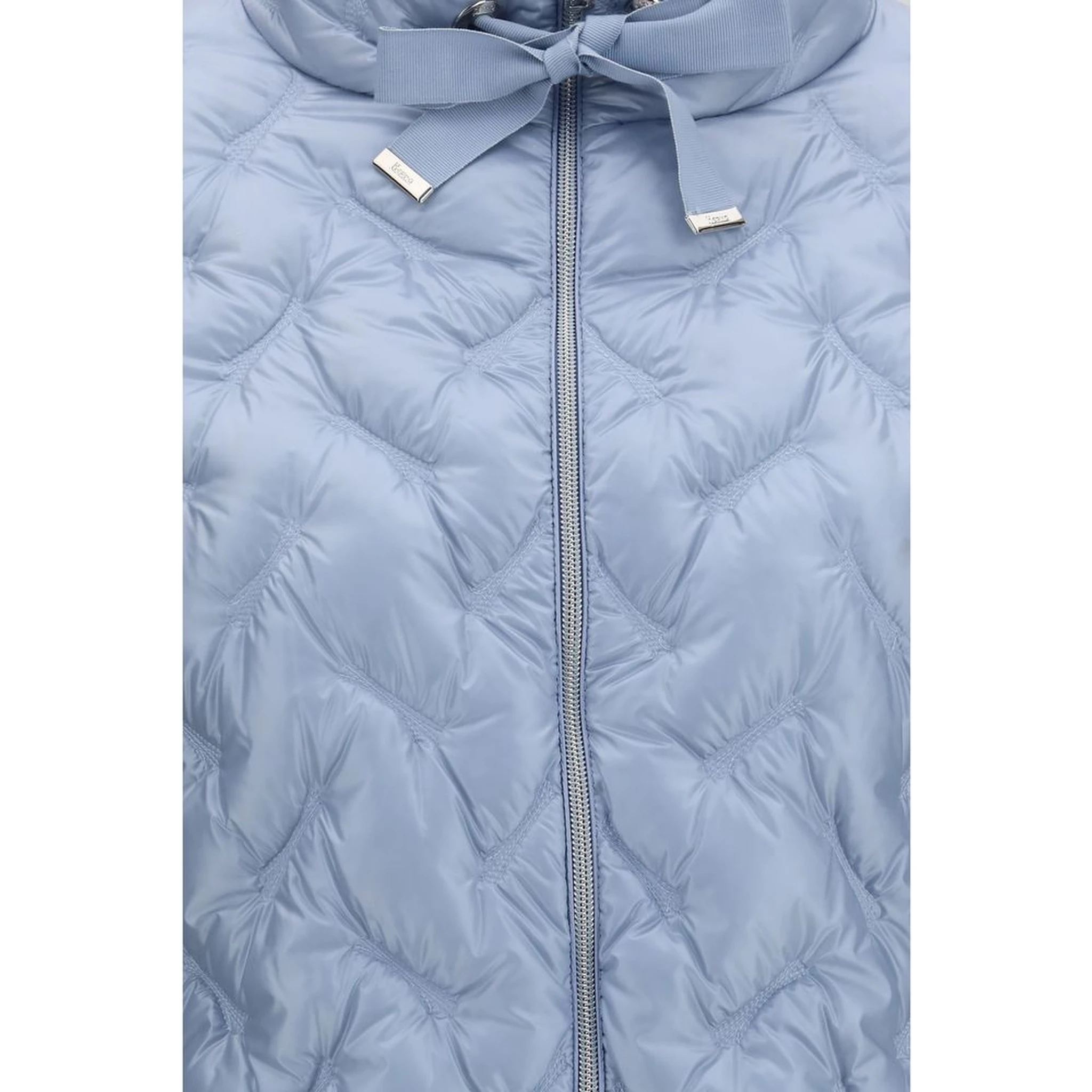 Blue Polyester Full-Length Jacket