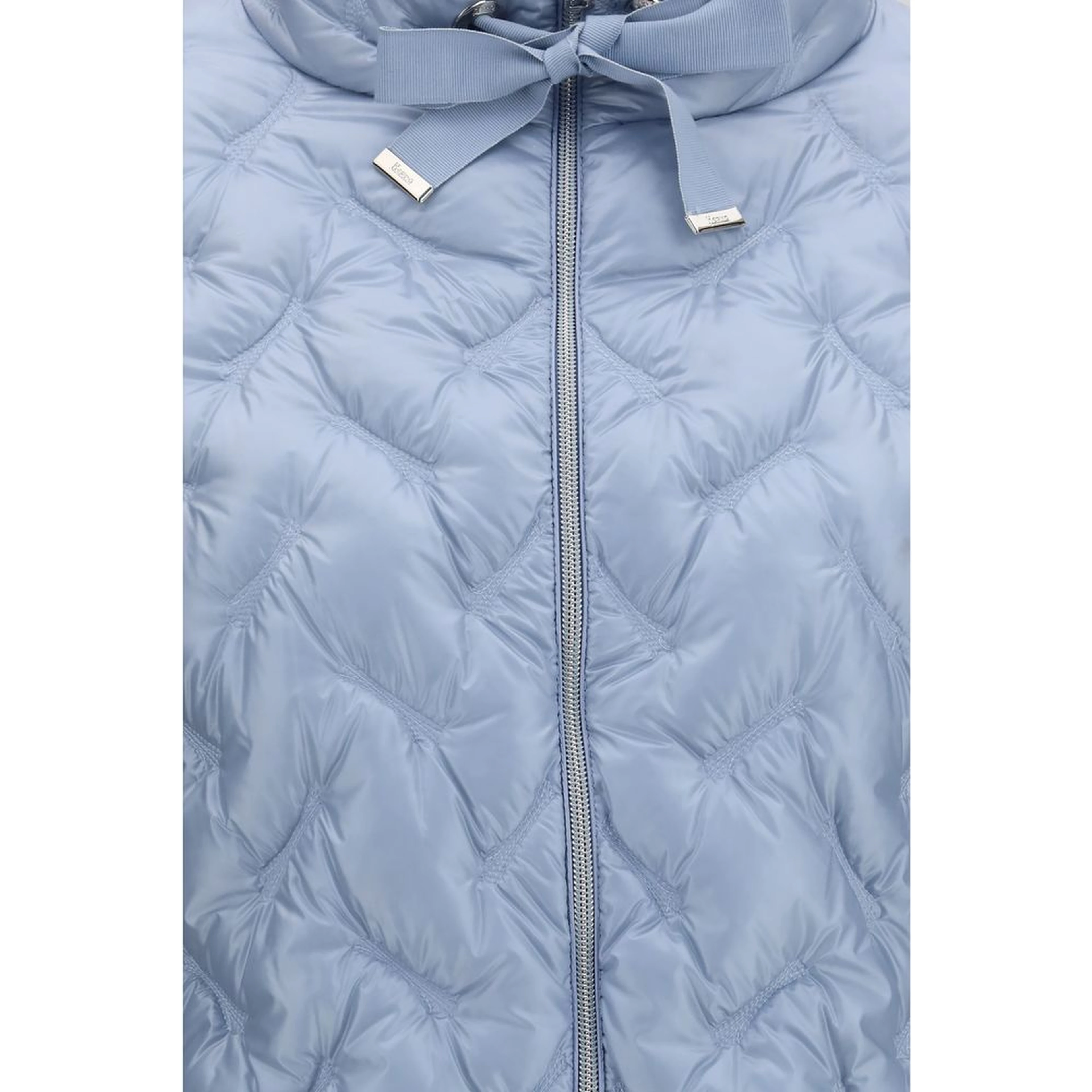 Blue Polyester Full-Length Jacket