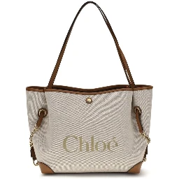 Beige Cotton Shoulder Bag