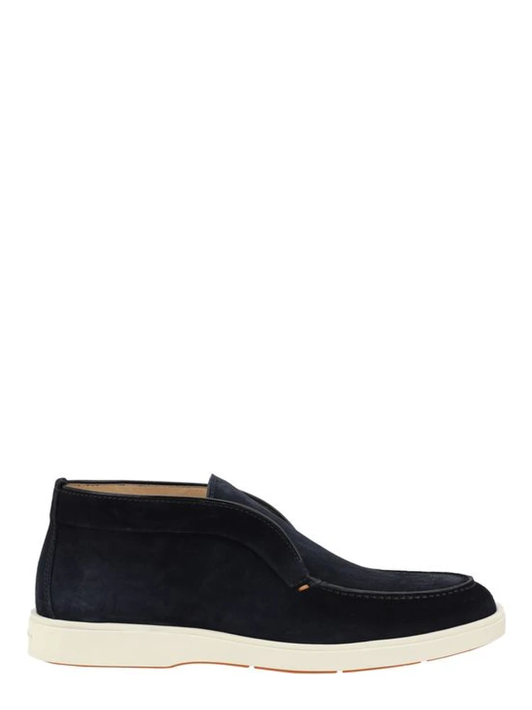 Blue Calf Leather Bos Taurus Ankle Boots