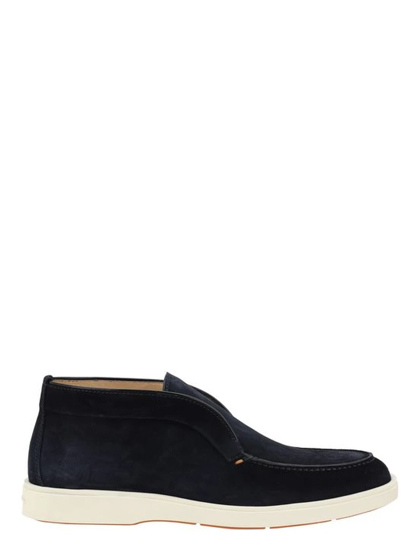 Blue Calf Leather Bos Taurus Ankle Boots