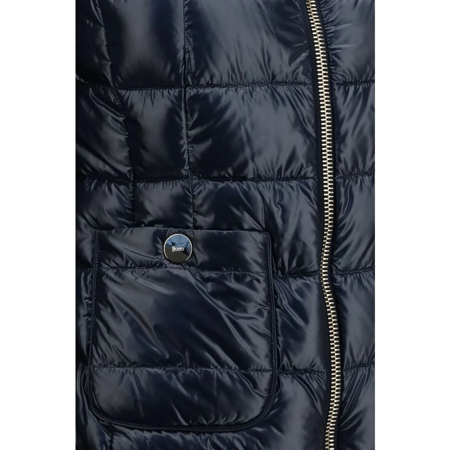 Blue Polyamide Full-Length Jacket